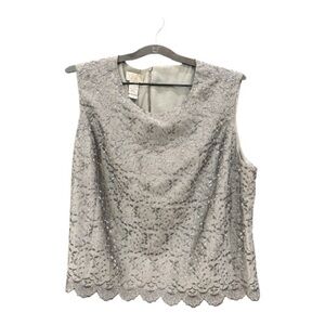 Elisabeth Lace Sleeveless Blouse - Light Gray
